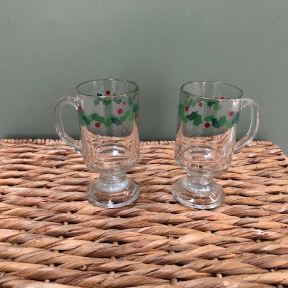 2 Christmas Egg Nog Cups  Holds 12 ounces